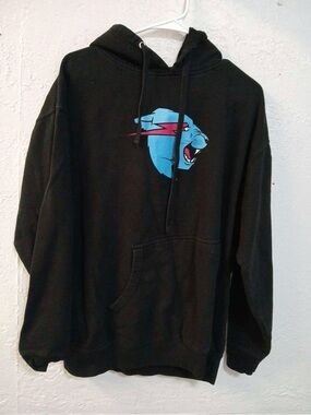 MrBeast Panther Hoodie Black Men’s M Blue Pink Lightning Independent Trading Co